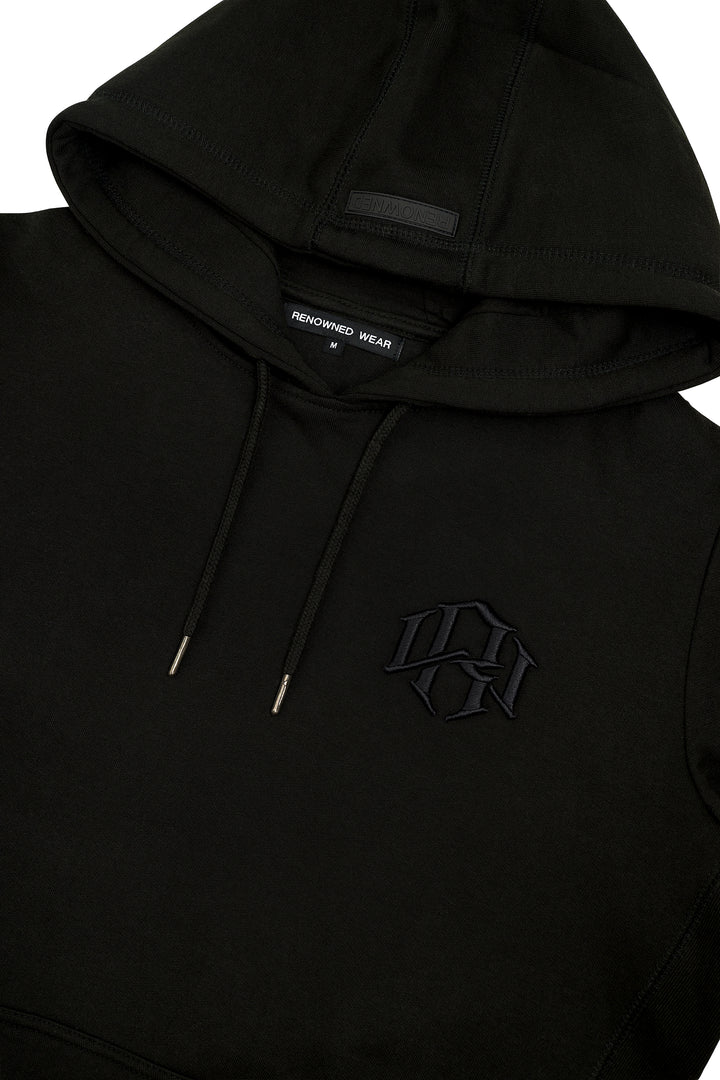 R. W LOGO HOODIE BLACK by RENOWNED WEAR - HOODIE available at RENOWNED WEAR 
