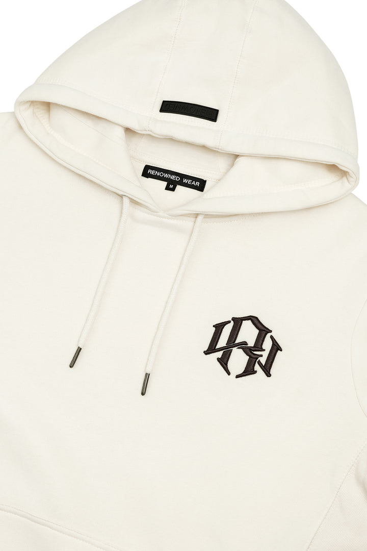 R. W LOGO HOODIE CREAM by RENOWNED WEAR - HOODIE available at RENOWNED WEAR 