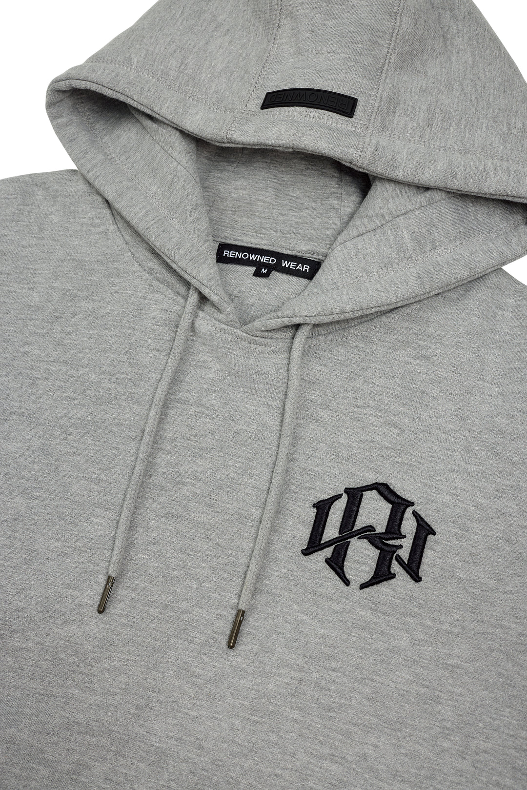 R. W LOGO HOODIE HEATHER GREY by RENOWNED WEAR - HOODIE available at RENOWNED WEAR 