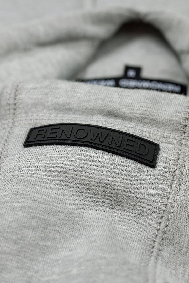 R. W LOGO HOODIE HEATHER GREY by RENOWNED WEAR - HOODIE available at RENOWNED WEAR 