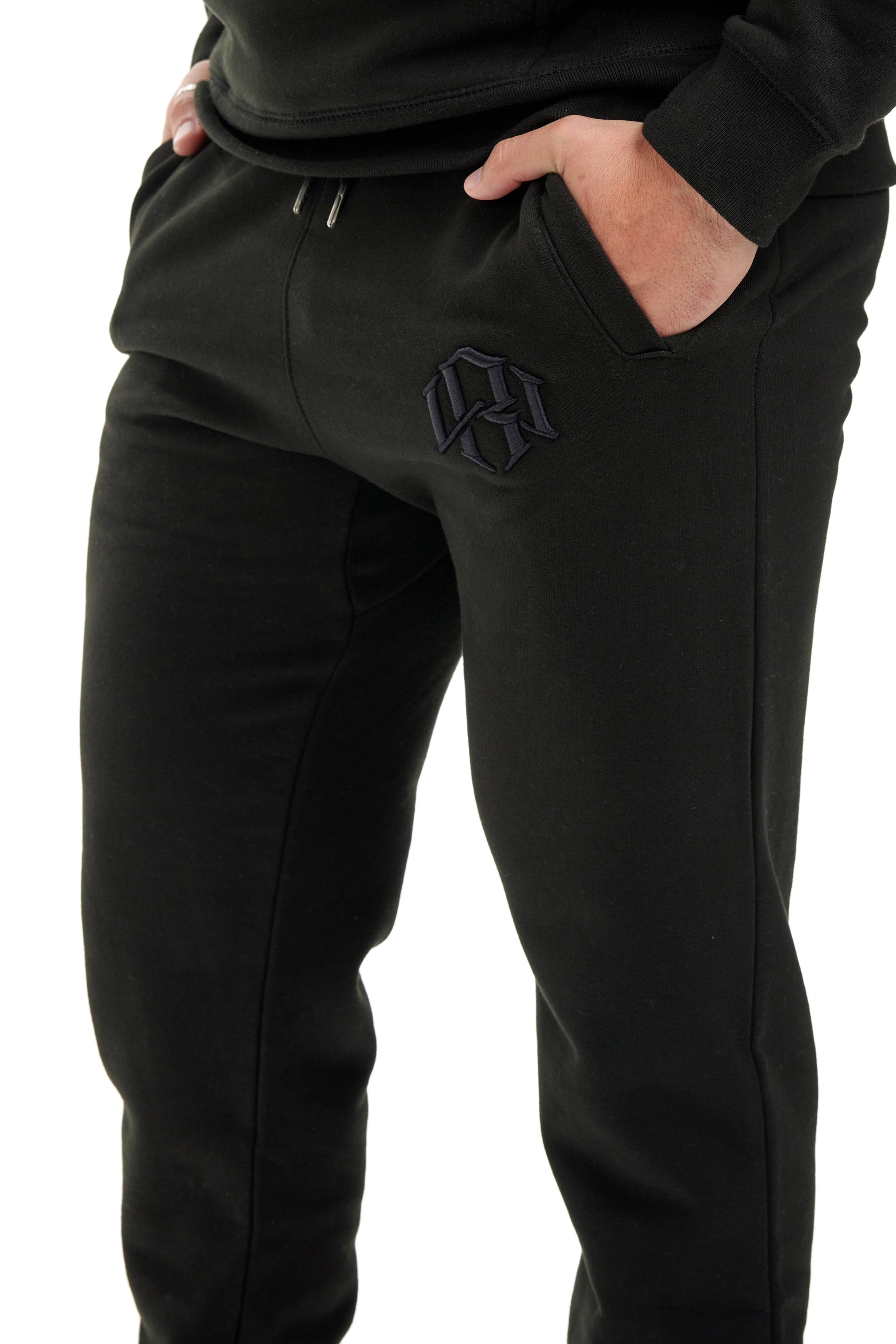 R. W LOGO SWEATPANTS BLACK – RENOWNED WEAR