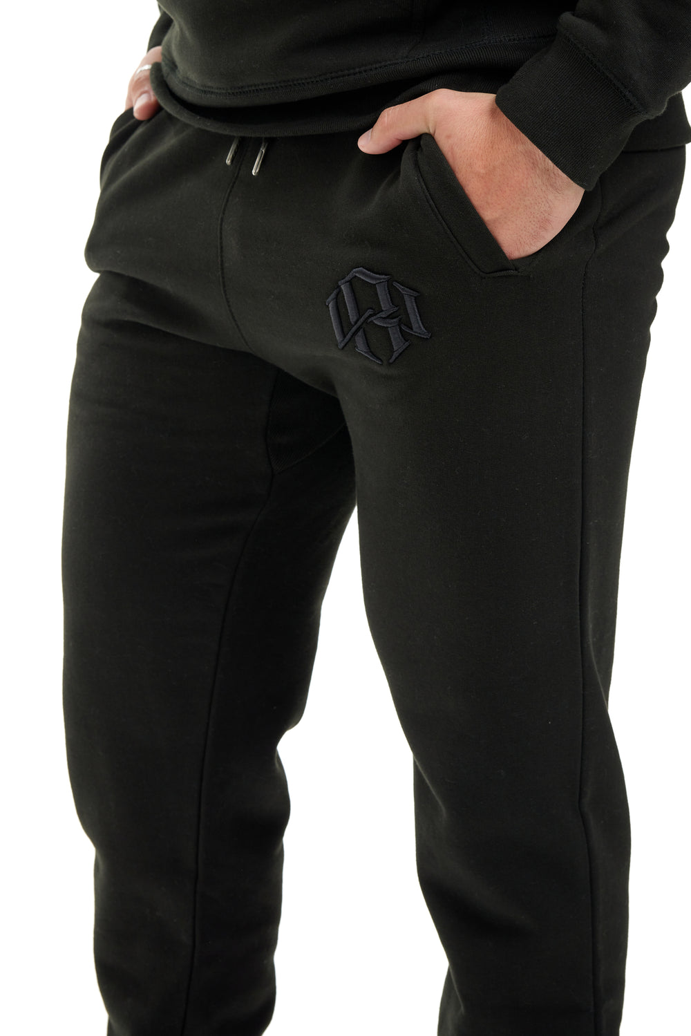 R. W LOGO SWEATPANTS BLACK by RENOWNED WEAR  - SWEATPANT available at RENOWNED WEAR 