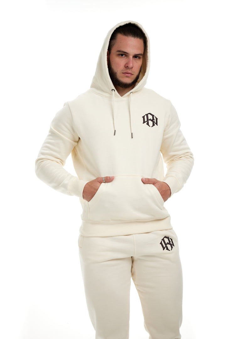 R. W LOGO HOODIE CREAM by RENOWNED WEAR - HOODIE available at RENOWNED WEAR 