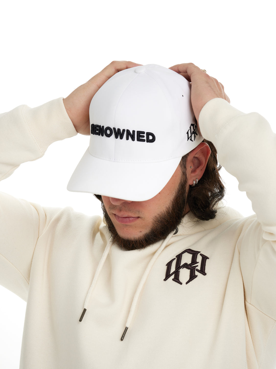 Renowned Wear Core Cap in White Featuring 3D Embroidery. Baseball Cap ...