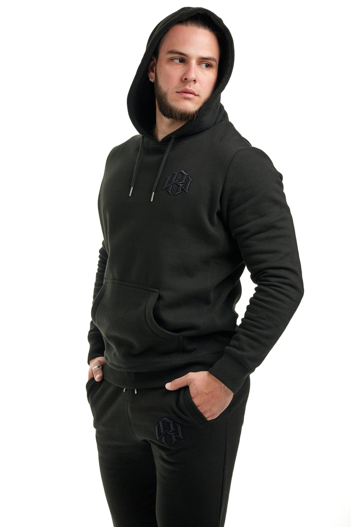 R. W LOGO HOODIE BLACK by RENOWNED WEAR - HOODIE available at RENOWNED WEAR 