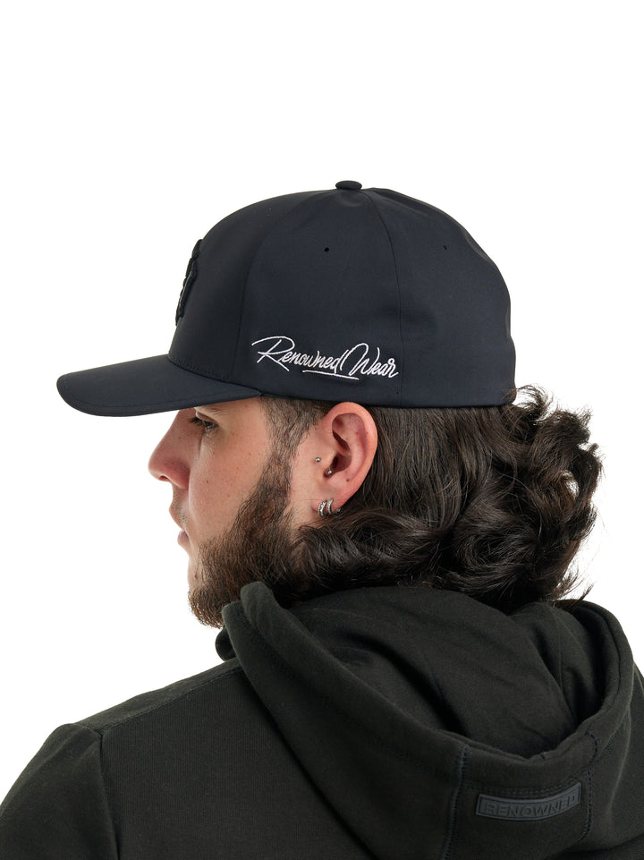 R. W BLACK MONOGRAM MOTIF CAP by RENOWNED WEAR - HATS available at RENOWNED WEAR 