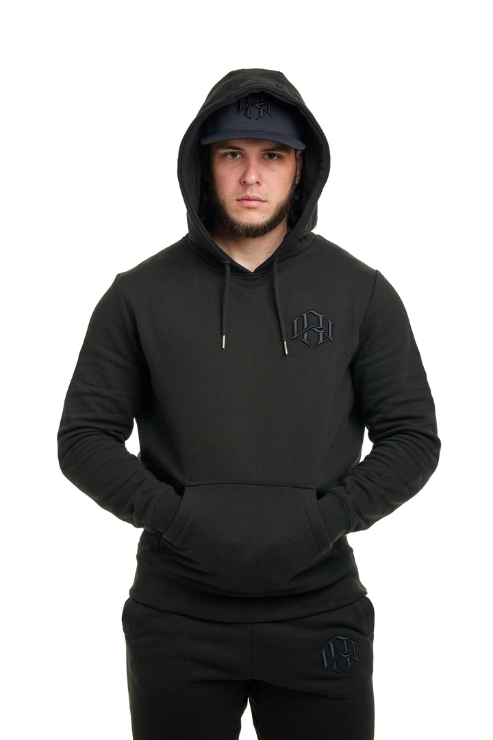R. W LOGO HOODIE BLACK by RENOWNED WEAR - HOODIE available at RENOWNED WEAR 