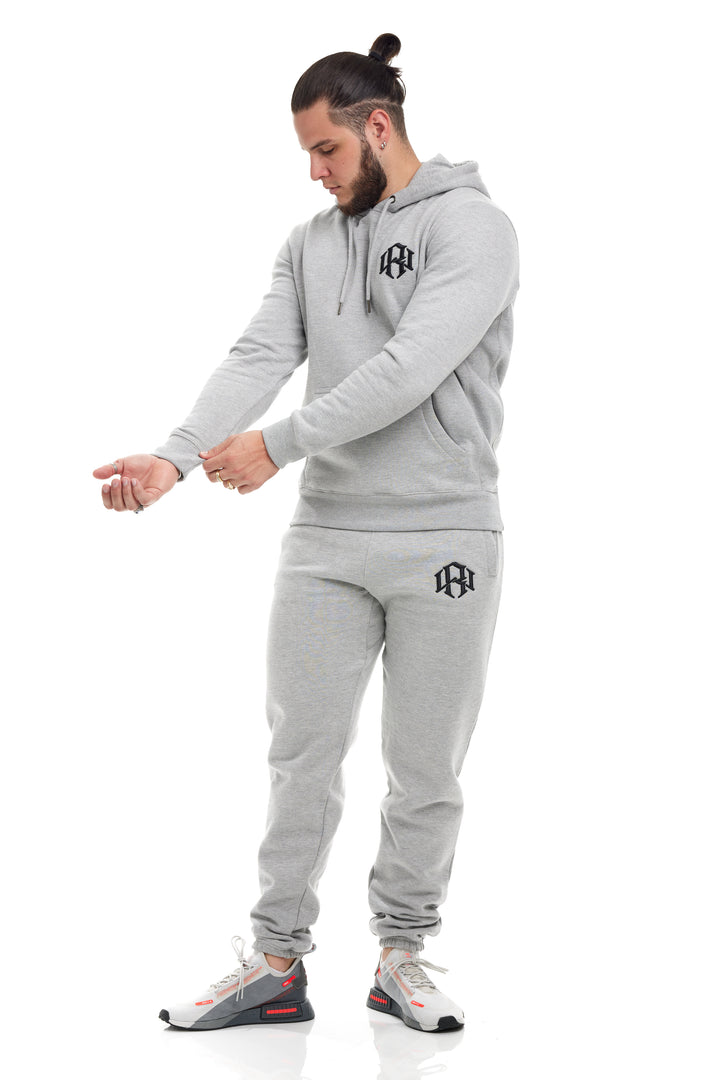 R. W LOGO HOODIE HEATHER GREY by RENOWNED WEAR - HOODIE available at RENOWNED WEAR 
