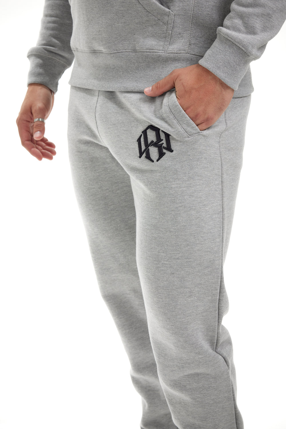R. W LOGO SWEATPANTS HEATHER GREY by RENOWNEDWEAR - SWEATPANT available at RENOWNED WEAR 