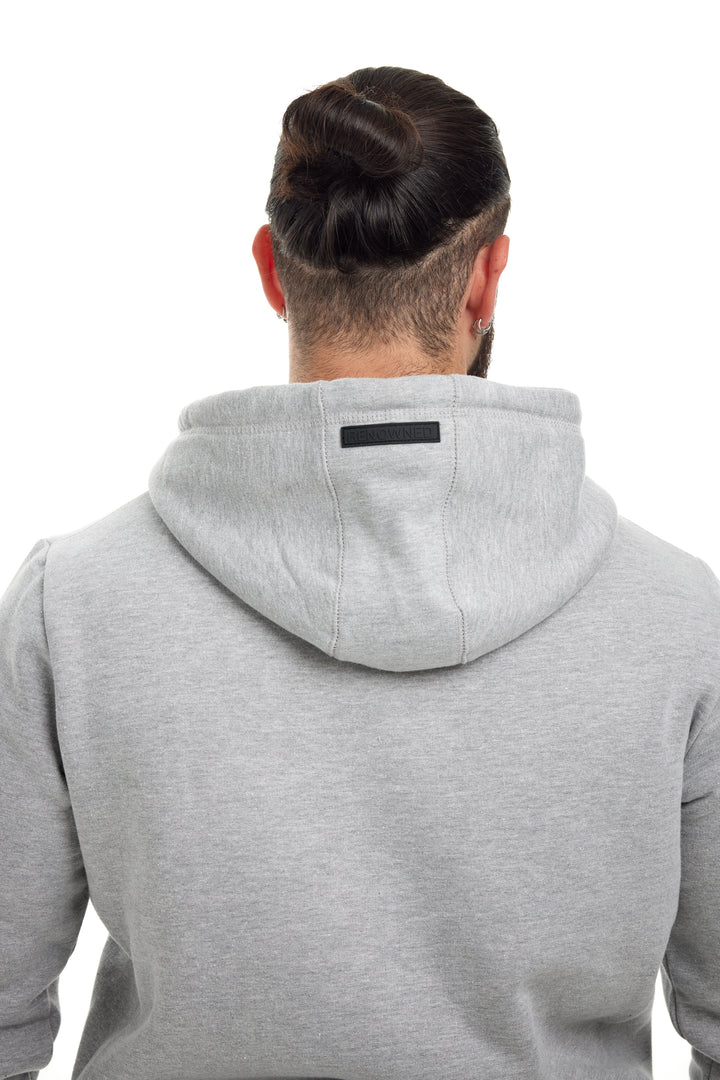 R. W LOGO HOODIE HEATHER GREY by RENOWNED WEAR - HOODIE available at RENOWNED WEAR 