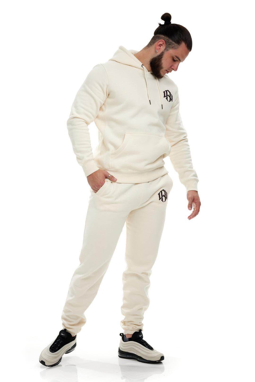 R. W LOGO SWEATPANTS CREAM by RENOWNED WEAR  - SWEATPANT available at RENOWNED WEAR 