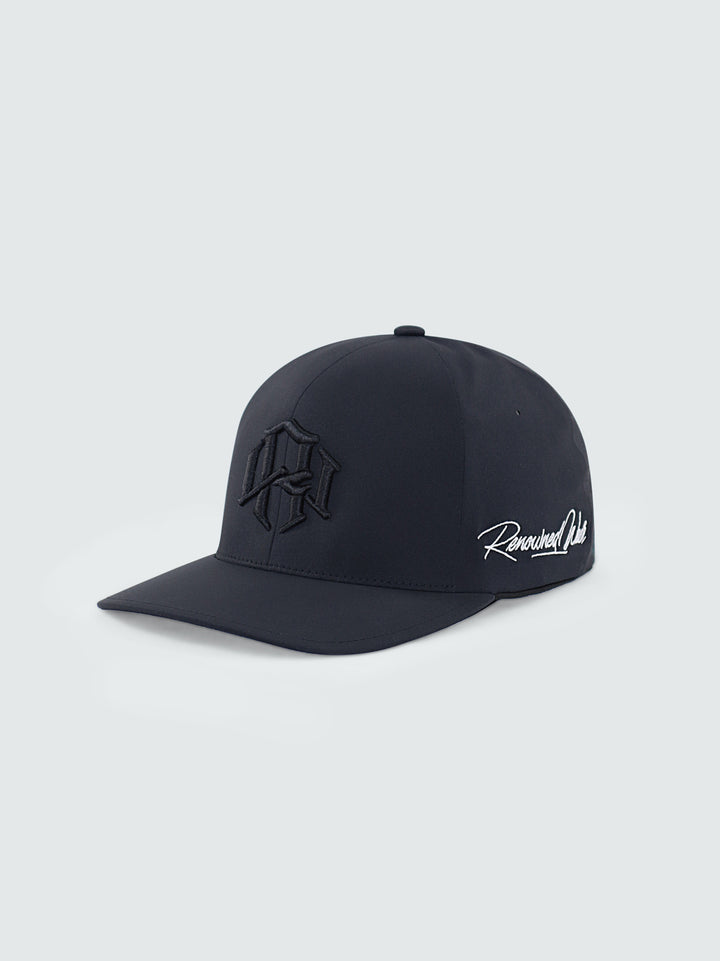R. W BLACK MONOGRAM MOTIF CAP by RENOWNED WEAR - HATS available at RENOWNED WEAR 