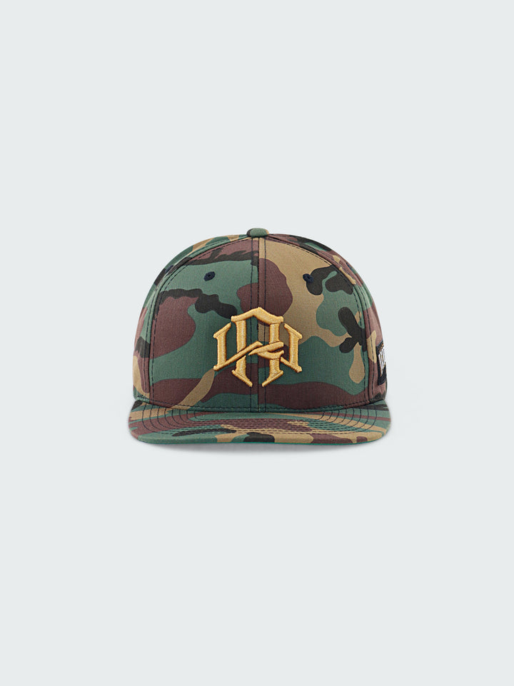 R. W MONOGRAM SNAPBACK CAMO-GOLD by RENOWNED WEAR - HATS available at RENOWNED WEAR 