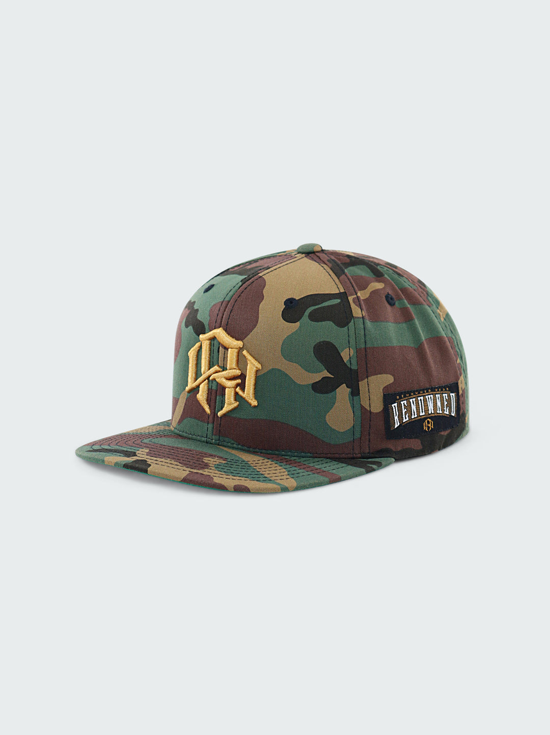 R. W MONOGRAM SNAPBACK CAMO-GOLD by RENOWNED WEAR - HATS available at RENOWNED WEAR 