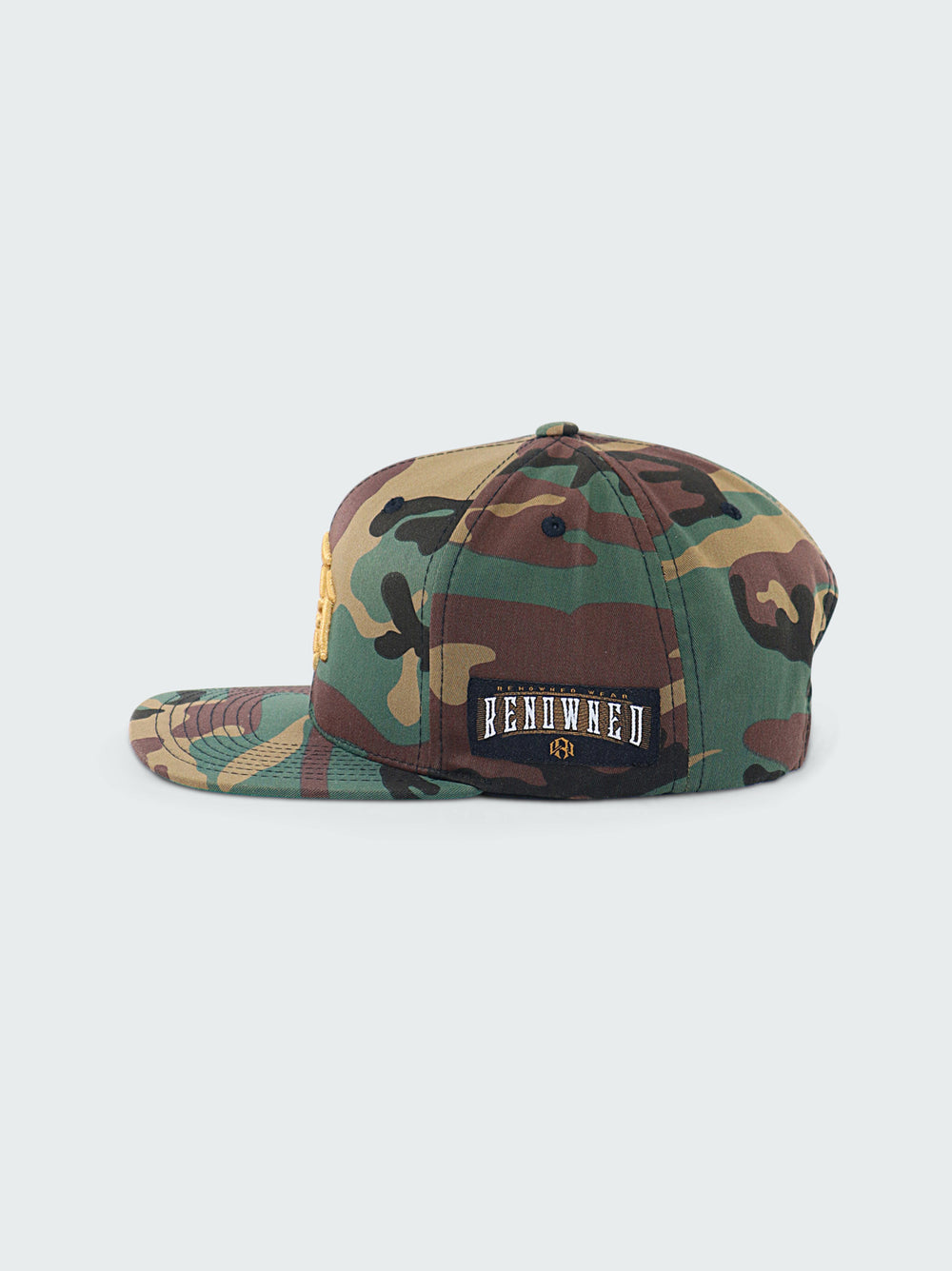 R. W MONOGRAM SNAPBACK CAMO-GOLD by RENOWNED WEAR - HATS available at RENOWNED WEAR 