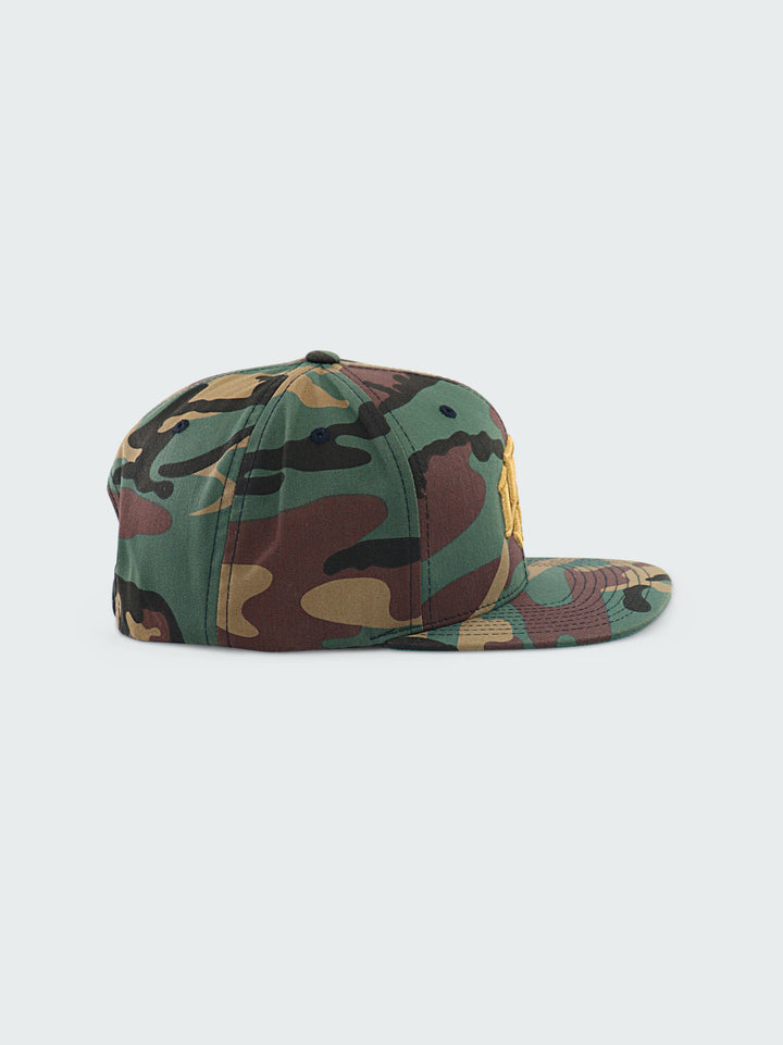 R. W MONOGRAM SNAPBACK CAMO-GOLD by RENOWNED WEAR - HATS available at RENOWNED WEAR 