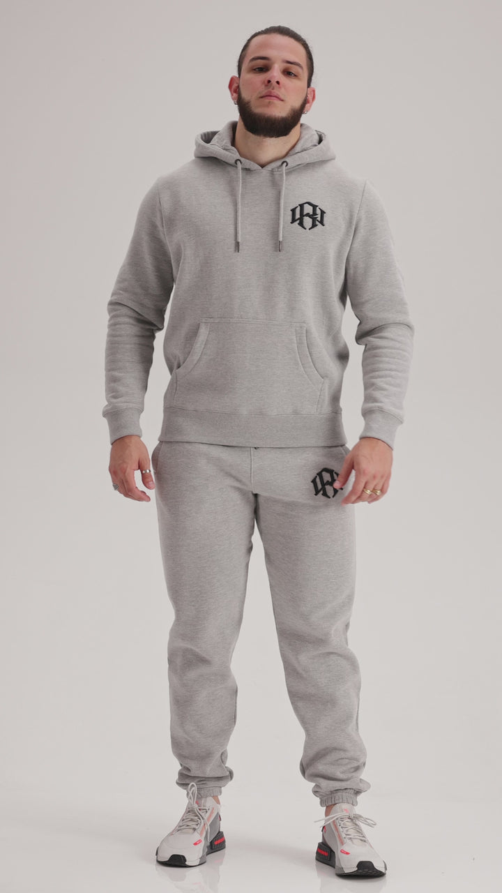 R. W LOGO HOODIE HEATHER GREY