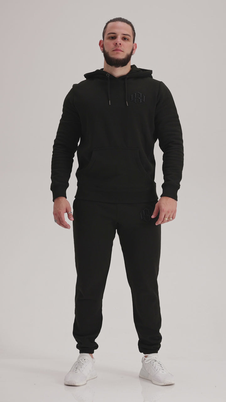 R. W LOGO HOODIE BLACK